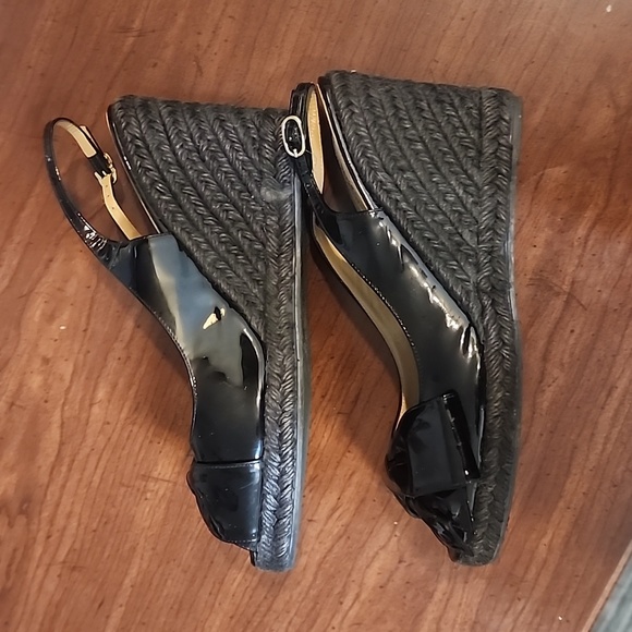 Valentino black wedge patent leather espadrilles - Picture 5 of 12